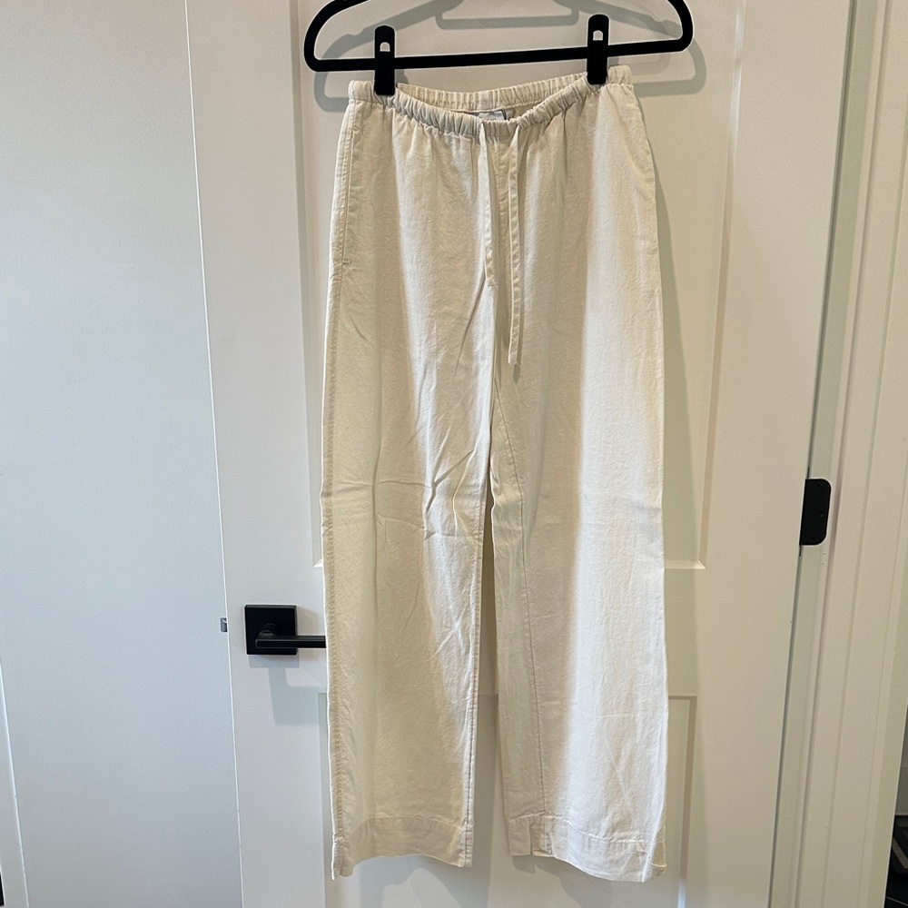 Cream linen pants